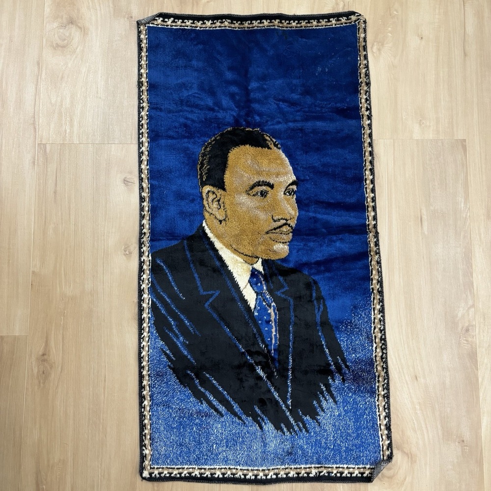 VTG Martin Luther King Jr Velvet Tapestry Wall Hanging Rug Decoration Historical
